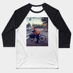 Whitehall Street City Biker Manhattan NYC Baseball T-Shirt